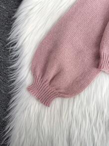 [上衣] 纯色打结长袖开衫 - 极简主义，办公室着装，复古，简约，法式，女士系带前腰带纯色针织毛衣开衫，可穿在衬衫外面，超大可爱开衫 - 粉色 - 查看 4