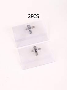 2/4/8pcs Transparent Badge Holder, Dual Sided Name Tag Card Clip, Thicken PVC ID Card Holder