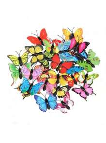 10pcs Colorful Butterfly Garden Yard Flower Pot Decor, Whimsical Butterfly Stakes For Outdoor Flower Pot, Indoor Wall, Ground Decoration