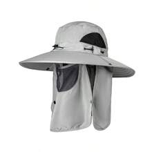 男士雨披太阳帽，防水面部可拆卸太阳帽，适合户外旅行和登山，大檐渔夫帽，适合钓鱼 - 彩色 - 查看 11