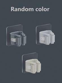 1/3pcs Mop Hook, No-Drill, Strong Adhesive Wall Hanging, Household Storage Mop Clip, Bathroom Hanging Artifact, Load-Bearing Bathroom - Multicolor - View 12