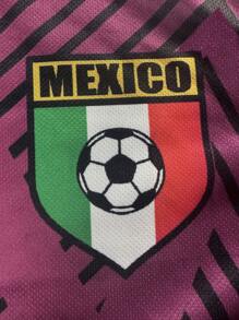 Men & Teenage Casual Mexican Style Football Jersey & Crew Neck Comfy Soccer Training Top & Suitable For Match, Football Day And Daily Wear - Burgundy - View 7