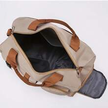 Large Capacity Travel Tote Bag, Portable Sports And Fitness Storage Bag, Travel Weekend Bag And Overnight Bag - Màu Khaki - Xem 4