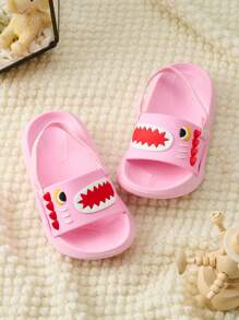 1 Pair Summer Baby Girls' Cute Monster Design Sandals, Comfortable, Fashionable, Casual, Versatile, Lightweight, Soft