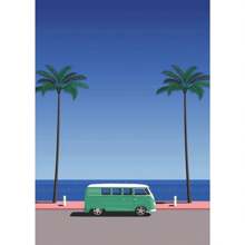 1pc Japan Beach City Summer Hiroshi Nagai Vaporwave Prints Posters Wandkunst Canvas Schilderij Nordic Wandfoto's Woonkamer Decor Geen Lijst