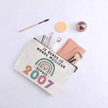 Large Capacity Floral Makeup Bag, Polyester Cosmetic Bag For Women, Suitable For Travel, Business, Gym, Camping And Outdoor Use - Birthday Gift For Her