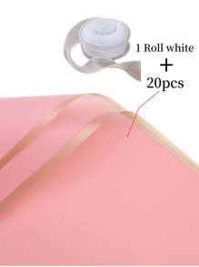 1 Roll 354.33 Inch Organza Ribbon Spool With Trim, Bow & Floral Bouquet Decor, For DIY Flower Arranging, Gift Wrapping, Valentine's Day, Wedding, Birthday Party And Holiday Decoration