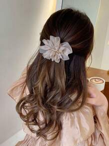 1pc Elegant Floral French Hair Clip, Delicate Hairpins For Ponytail, Bun Hairstyle Accessories Claw Clips Hair Claws Hair Barrettes