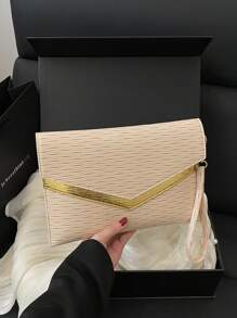 Bolso de sobre con relieve en colores contrastantes, bolso de muñeca simple y personalizado, adecuado para compras, carteras, compras, mujeres jóvenes, estudiantes universitarios, recién llegados y trabajadores de cuello blanco. Son muy apropiados para oficinas, universidades, trabajo, negocios, ir al trabajo, actividades al aire libre, viajes y salidas.