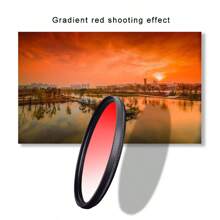 Leichter Gradienten-Rundfilter, Farbverlauf Rot, DSLR Kamera Objektivfilter, Objektiv Effekt, Landschaftsfotografie, Himmel Fotografie, Aluminiumlegierung Rahmen, wählbarer Linsendurchmesser: 40,5mm/49mm/52mm/55mm/58mm/62mm/67mm/72mm/77mm/82mm