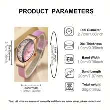 6 件套女士休闲和商务半镂空手表，时尚独特 - 彩色 - 查看 6