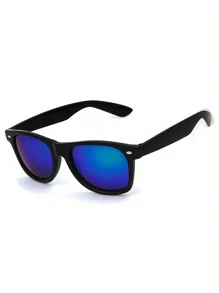 2pcs Fashion Rivet Reflective Unisex Polarized Retro Square Fashion Glasses