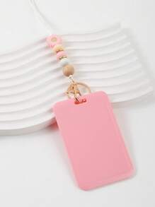 1 件雏菊硅胶珠挂绳钥匙扣，马卡龙纯色公交卡盒，官员身份证夹项链，送给朋友的礼物