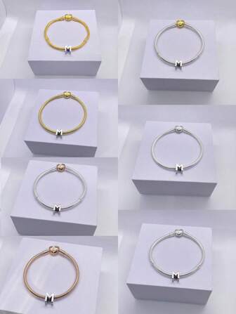 1pc Women's Bracelet Base, Beaded Pendant, DIY Bracelet Clasp, Suitable For Daily Wear, Great For Holiday, Birthday Gifts, Bracelet Base