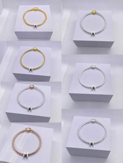 1件女士手链底座，串珠吊坠，DIY手链扣，适合日常佩戴，节日、生日等场合的绝佳礼物，手链底座