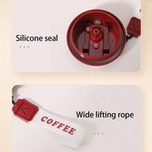 1 Pc 316 Stainless Steel Vacuum Insulated Water Bottle With Carry Strap, Lily Flower Pattern Coffee Cup, Portable Double-Wall Tumbler With Straw, Unisex Office Cup Back To School