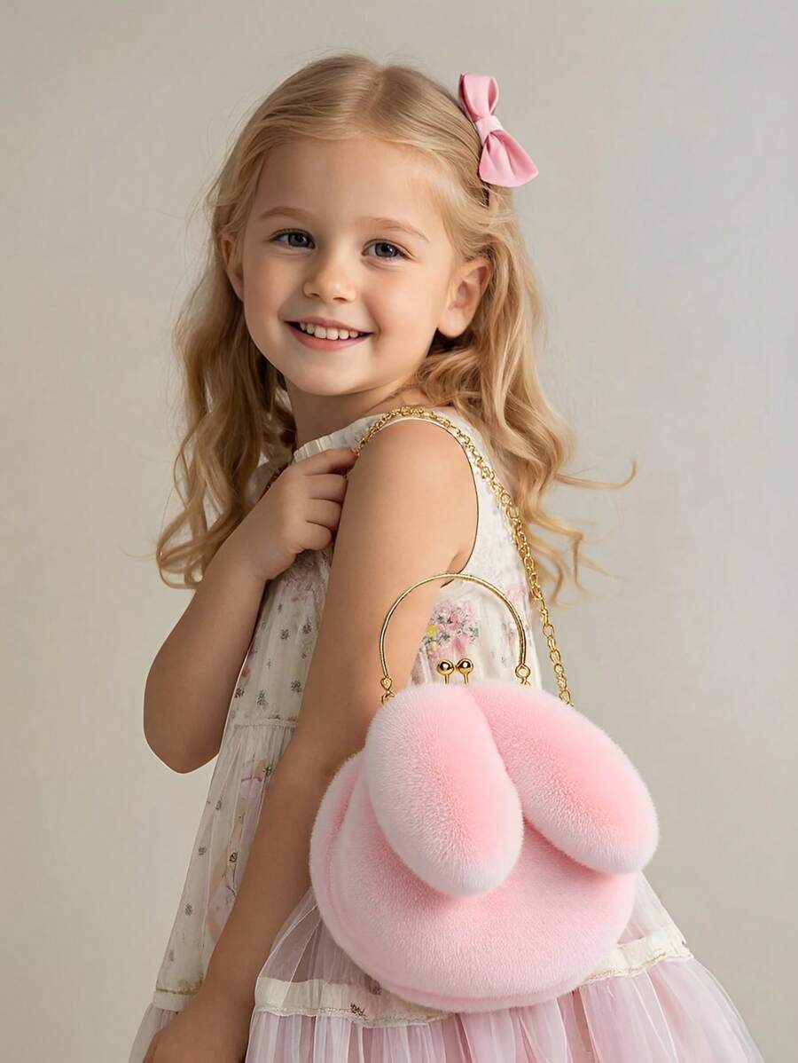 1pc Fluffy Rabbit Crossbody Handbag, Cute Korean Style Fuzzy Bag, Autumn/Winter