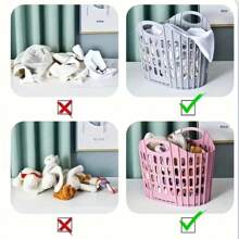1pc Foldable Laundry Basket, Multifunctional Portable Dirty Clothes Storage, Large Capacity Storage Basket, Space Saving, Pink/Blue/Gray