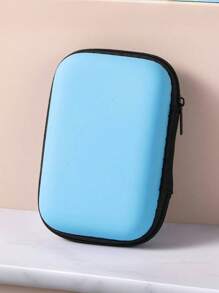 1/2 件波西米亚风格 EVA 耳机盒 - 紧凑型旅行收纳盒，可收纳耳机、充电器、电缆等，配有拉链封口、便携包支架、小袋、电子收纳盒、SD 卡、珠宝盒 - 彩色 - 查看 15