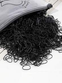 1000pcs/Pack Black Disposable-Use Small Rubber Bands, High Elasticity, Suitable For Hair Tie, Packaging
