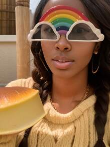 Rainbow Cloud Shaped Fun Party Glasses, Unisex Cute Photobooth Props, Party Supplies