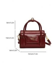 New Autumn And Winter Solid Color Handbag Niche Design Fashionable Letter Versatile Crossbody Bag Classic Atmospheric Adjustable Shoulder Strap Shoulder Bag Suitable For Dating, Going Out Shopping And Commuting. - Burgundy - View 3