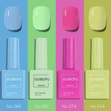 GUIBOFU 4Pcs 0.5Oz Gel Nail Polish Set Same Color Same Bottle Soak Off Gel Polish Kit Nail Art Manicure Salon DIY At Home For Women - Nhiều màu - Xem 13