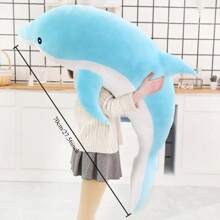 可爱柔软海豚毛绒动物午睡枕女孩礼物 K1MA - 彩色 - 查看 12