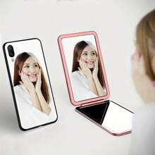 Soft Silicone Makeup Mirror Cases Compatible With Samsung Galaxy S25 S24 Ultra S20 S23 FE S22 Ultra S21 Plus A06 A16 A26 A36 A56 A14 A15 A34 A35 A55 A54 A24 A25 A53 A52 A52S 5G Full Lens Camera Protective ShockProof Case - Black - View 8