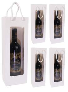 10pcs/1pc Brown Reusable Wine Bottle Gift Bags With Clear Window, Suitable For Wedding, Holiday, Birthday (Brown)