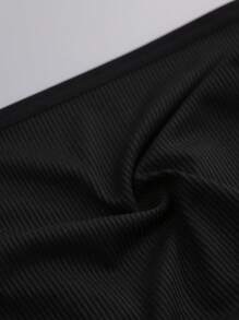 4 件装女士高腰牛奶丝运动三角裤内裤，黑色 - 黑色 - 查看 8