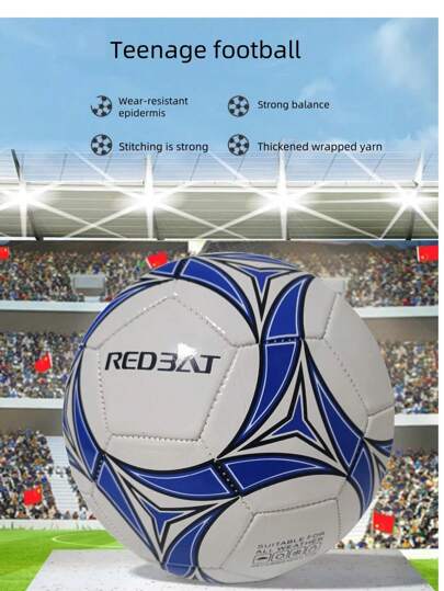 1 pieza Balón de fútbol de PU multicolor, entrenamiento para estudiantes y jóvenes, resistente a la suciedad, tamaño estándar 5, balón de fútbol cosido a mano en blanco