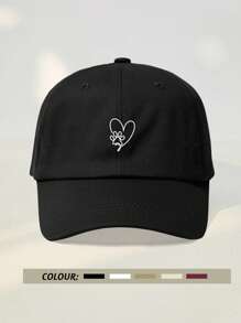 1pc Women's Adjustable Baseball Cap With Heart & Dog Paw Prints, Multi-Color Options, Comfortable Breathable Sunshade Hat For Outdoor Sports, Suitable For Daily Commute - Multicolor - View 9