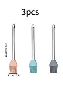 3 pièces (1 pièce rose + 1 pièce bleu + 1 pièce gris) Pinceaux de cuisine en silicone