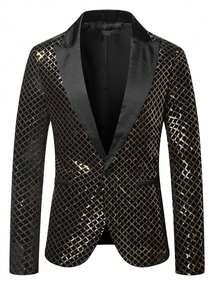 Men's Fashionable Suit Jacket, Men's Suit Jacket With Sequins