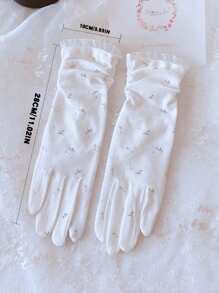 女士长款无指防晒手套，薄款防滑棉质触屏手套，适用于驾驶、骑自行车、夏季防紫外线 - 彩色 - 查看 6