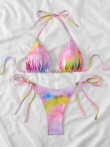 New Tie-Dye Bikini Set, Sexy European And American Style Swimwear, Cross-Border Trade, 2 Pieces Women Swimwears - Multicolor - View 2