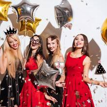 24pcs Fun Photo Booth Props For Birthday Party, Wedding, Carnival Party, Mix Of Hats, Lips, Ties, Crowns (Rose Gold)