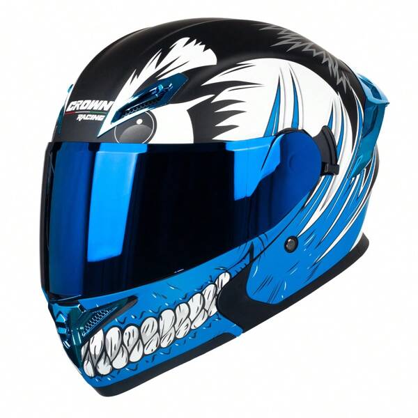 Crown Racing Motorcycle Dual Visor Flip Up Modular Open Face Helmet DOT Approve Motorcycle Helmets