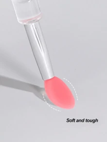 1 pieza/6 piezas/10 piezas Bolígrafo de silicona de espejo mágico para arte de uñas, paleta de silicona transparente para aplicar polvo de espejo y brillos, pincel multifuncional portátil