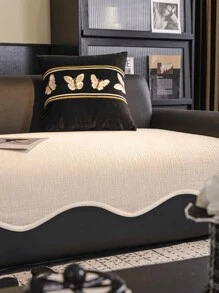 1 pieza Funda de cojín para sofá asimétrica de chenilla de moda, funda de sofá minimalista de lujo, antideslizante, antipolvo y antirasguños de gato, para proteger y decorar el sofá, apta para sala de estar, dormitorio, estudio, oficina y coche, para todas las estaciones