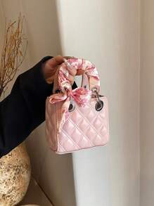 New Fashionable Embroidered Silk Scarf Handbag, Crossbody Mini Shoulder Square Bag