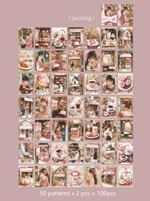 100 Peças/Pacote Folhas de Papel de Bottom Vintage para Decoração DIY, Scrapbooking, Junk Journal, Planejador, Papel Artesanal, Material Escolar, De Volta às Aulas