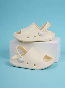 Sandal Kasual Luar Ruangan untuk Anak/Remaja, Sol Lembut Anti Selip, Warna Polos, Musim Panas - Krem - View 2