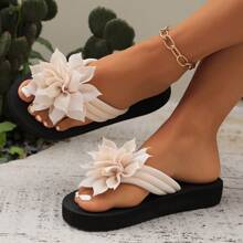 Women's Flower Pattern Flip Flops - Simple, Casual, Comfortable Slip-On House Slippers - Casual, Plus Size 36-43 EU