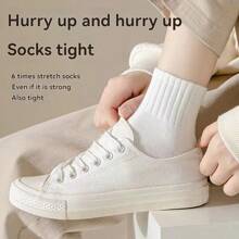 2/6/12 Pairs Women Grey Mid-Calf Sports Socks, Summer Outdoor Non-Slip Breathable Running Socks - Multicolor - View 4