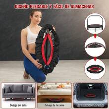 Profesional Fitness de 40 Pulgadas 102CM con Mango Ajustable para Uso en Exteriores e Interiores, Capacidad de Peso: 300 kg - Negro - Ver 3