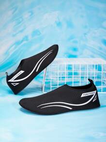 Summer Outdoor Beach Swimming Shoes For Men And Women, Quick-Dry Breathable Aqua Shoes For Indoor Fitness - Black and White - View 1