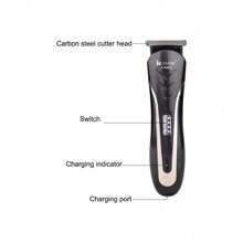 3 In 1 Electric Beard And Hair Shaver, Multifunctional Waterproof Grooming Kit For Men, Electric Beard Trimmer With Razor, Rechargeable With Power Indicator, Multifunctional Beard, Nose And Hair Trimmer - 黑色 - 查看 2