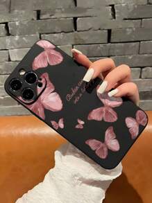 2 件蝴蝶彩绘防震米色和黑色手机壳，适用于 16/15 XR/7/8、 15 Pro Max/12 Pro Max/13 Pro Max/14 Pro Max、13 14 11 12 P14、P11 软壳、P12 防震 XS XR/78P.78GES2、Redmi 系列 S24、A03s、A03 Core、A04、A12、A13、A14、A21s、A22、A23、A24、A32、A33、A34、A5、A51、A52、A53、A54、A71、A72、A73、S20 Fe、S21、S22、Mi 系列、Redmi 9、Redmi 9a - 彩色 - 查看 2